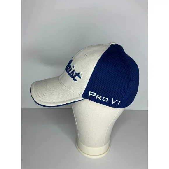 Titleist FJ Pro V1 Fitted Medium Large White Blue Hat - Picture 4 of 8